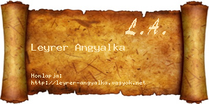 Leyrer Angyalka névjegykártya
